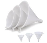 Juego de 3 embudos de plástico multiusos para uso automotriz/embudos para uso en cocina, llenado de botellas y recipientes, embudo grande, mediano, pequeño, para botellas, gas, aceite de coche, polvo