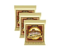Juego de 3 Ernie Ball Earthwood Light 80/20 de bronce, 0,011 - 0,052