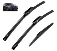 Juego de 3 escobillas de limpiaparabrisas delanteras y traseras compatible con Renault Megane 4 2017-2023, cepillos de lluvia for ventana de parabrisas, 24 "18" 9"