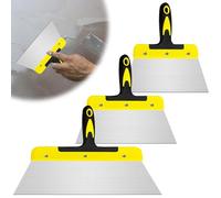 Juego de 3 espátulas anchas, 20 cm, 25 cm, 40 cm, acero inoxidable profesional, herramientas de pared, para paneles de yeso, acabado de paredes