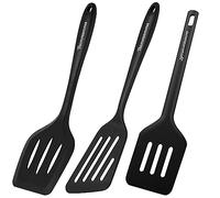 Juego de 3 espátulas de plástico, resistentes al calor, de silicona, ranuradas, sin BPA, aptas para lavavajillas, utensilios de cocina, Turner antiadherentes para cocinar, hornear, flip