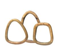 Juego de 3 espejos en forma de guijarro - Acabado madera clara
