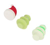 Juego de 3 esponjas de maquillaje con temática navideña, alta elasticidad, transpirables, mezcla de crema líquida