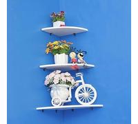 Juego de 3 estantes de seguridad esquineros que transforman tus esquinas en elegantes áreas de exhibición para libros y plantas (LS + M + L)