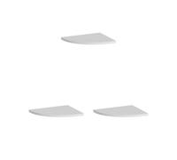 Juego de 3 estantes esquineros flotantes, muebles blancos para el hogar para decoración de baño y sala de estar, ahorro de espacio, 25 cm