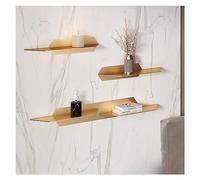 Juego de 3 estantes flotantes dorados de granja, estantes de metal montados en la pared para almacenamiento de decoración de pared, estante flotante moderno para baño, sala de estar, dormitorio