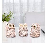 Juego de 3 Figuras de Búhos Con Diferentes Gestos - Decoración de Jardín, Salón, Casa, Oficina - Colección de Esculturas de Animales Para Amantes de Búhos