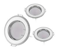 Juego de 3 focos LED empotrables ultraplanos de con módulo LED 230V I 3W 320lm I blanco cálido 3000 K I ángulo de haz de 120° I cromo I 55 mm agujero de montaje I lámpara empotrable redonda