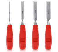 Juego de 3 formones para madera, acero al carbono, bisel, 12mm 19mm 25mm, mango antideslizante(4 Pack)