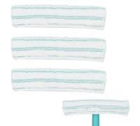 Juego de 3 fundas de repuesto para limpiacristales Leifheit, microfibra, compatible con Windows & Frame Cleaner L, para limpieza sin rayas (blanco)