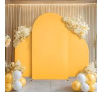Juego de 3 fundas de telón de fondo para arco de boda de 1,5 m, 1,5 m, 2,2 m, funda de fondo de elastano de doble cara para cumpleaños, fiesta de prenatal, decoración de soporte de arco de boda