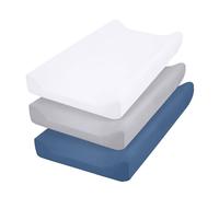 Juego de 3 fundas para cambiador de pañales de microfibra suave y transpirable, para bebés, niñas y niños, juego de sábanas de cuna de color neutro