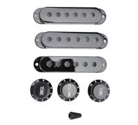 Juego de 3 Fundas para Pastillas de Bobina Simple para Guitarra, Mejora Tu Sonido con Perillas Negras y Punta de Interruptor, Ajuste Perfecto para Fender Stratocaster, Fácil de