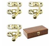 Juego de 3 Ganchos de Cierre Rápido Vintage para Caja de Madera, Herrajes Antiguos Decorativos, Cierres para Caja de Joyas, Caja de Vino y Más, con Tornillos Incluidos