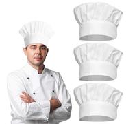 Juego de 3 Gorros de Uniforme de Cocina Ajustables, Sombrero de Cocinero Gorro, Gorros de Cocina Profesionales, adecuados para hoteles, restaurantes, cocinas domésticas al cocinar