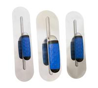 Juego de 3 granos de limpieza de esquina redondeados, multiusos, paleta de acero inoxidable, con asas ergonómicas