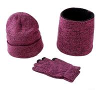 Juego de 3 guantes de punto acrílico para invierno | Hilo acrílico suave, calidez de punto grueso, aislamiento a prueba de viento, paquete de tres piezas