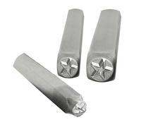 Juego de 3 herramientas de estampado de metal con patrón de estrella de cinco puntas, sellos de acero al carbono, accesorios para hacer joyas, sellos de metal