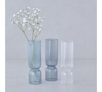 Juego de 3 jarrones de Cristal, decoración de Mesa de Pascua, tintados en Azul