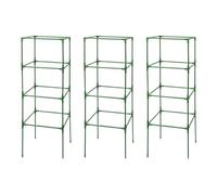 Juego de 3 jaulas cuadradas de tomate para cargas pesadas, altura ajustable | Torre de tomates para el jardín versátil para verduras, frijoles, pepinos, rosas, al aire libre, arriate alto, terraza, Ra