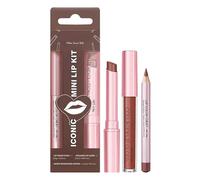 Juego de 3 labios: pintalabios líquido mate, bálsamo labial y delineador de labios, bálsamo labial hidratante, tónico rosa, brillo de labios de colágeno para labios secos (marrón)