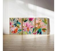 Juego de 3 láminas de arte abstracto floral para pared, pósteres florales modernos y coloridos, decoración botánica para el hogar, conjunto de arte contemporáneo (30x40cm/3 piezas sin marco)