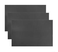 Juego de 3 láminas protectoras para frigorífico, 45 x 130 cm, antideslizantes, para cajones, armarios, estanterías de cocina, PEVA, lavables, negro, gris, transparente (negro)