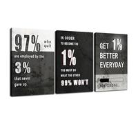 Juego de 3 lienzos inspiradores sin marco, para pared, citas motivacionales, éxito positivo, imágenes impresas para decoración de pared de oficina, empresarios, pósteres, obras de arte para decoración