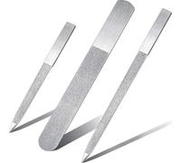 Juego de 3 limas de uñas de acero inoxidable de doble cara con diamantes de imitación, lima de uñas de metal y zafiro, lima de manicura para salón de belleza en casa y viajes