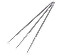 Juego de 3 limas redondas para motosierras, kit universal de 3 piezas, 4 mm, 4,8 mm y 5,5 mm, acero, para afilar cuchillas