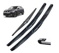Juego de 3 limpiaparabrisas delanteros y traseros compatible con Nissan Qashqai J11 2018 2017 2016 2015 2014 2013 26"17" 12"