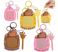 Juego de 3 Llavero Fidget Toys, Bonito Llavero de Capiñal, Pequeño Pizarra Magnética y Laberinto, Descompresión Juguetes Educativo Sensoriales, Tablero de Dibujo Magnético, para Adultos y Niños