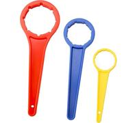 Juego de 3 llaves de bidón para tapas DIN 41, DIN 51 y DIN 61, abridor universal para bidón de agua de 5L, 10L, 20L, 25L y 30L con grifo, apto para bidones de plástico comunes y tapas de bidón