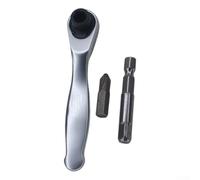 Juego de 3 llaves de trinquete compactas de 72 dientes, cuerpo de acero al cromo vanadio de 1/4 pulgadas para tareas automotrices confiables, viene con conector y adaptador cruzado adecuado para
