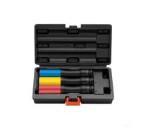 Juego de 3 llaves de vaso de tuerca de 1/2 unidad de alta resistencia con construcción de pared fina y mangas protectoras para uso con llaves dinamométricas en ruedas de vehículos (A)