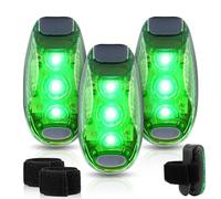 Juego de 3 luces LED intermitentes, juego de 3 unidades, luz intermitente de seguridad para niños, reflectores, mochila escolar, cochecito de bebé, luz para correr, para correr, color verde