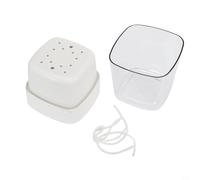 Juego de 3 macetas de riego automático con sistema de drenaje integrado y monitoreo visible del nivel de agua (blanco)