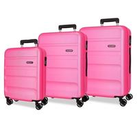 Roll Road Flex Juego de Maletas Rosa 55/65/75 cms Rígido 9,4 kgs Cierre de combinación Lateral ABS 9,4 kgs 188L Equipaje de Mano