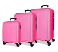 Roll Road Camboya Juego de Maletas Rosa 55/65/75 cms Rígido 11,1kgs Cierre de combinación Lateral ABS 11,1kgs 190L Equipaje de Mano