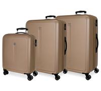 Roll Road Juego de maletas Camboya Champagne 55/68/78 cms Rígida ABS 4 ruedas dobles equipaje mano