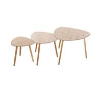 Atmosphera – Juego de 3 mesas de centro Mileo – Madera natural