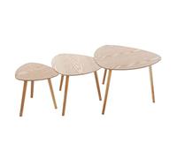 Atmosphera – Juego de 3 mesas de centro Mileo – Madera natural