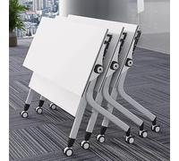 Juego de 3 mesas de entrenamiento plegables, mesas de conferencias móviles con ruedas silenciosas, 47 x 16 x 30 pulgadas, ideal para reuniones, eventos y uso de oficina, ahorro de espacio y diseño