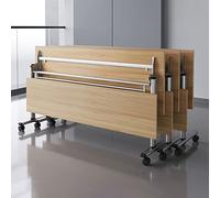 Juego de 3 mesas de reuniones plegables con ruedas con cerradura y modestia, para salas de conferencias, salas de entrenamiento, centros multimedia, aulas (B 180 x 50 x 75 cm)