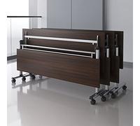 Juego de 3 mesas de reuniones plegables con ruedas con cerradura y modestia, para salas de conferencias, salas de entrenamiento, centros multimedia, aulas (180 x 55 x 75 cm)