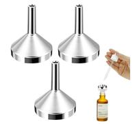 Juego de 3 mini embudos de acero inoxidable - 18 mm plata para cocina, perfume, botellas, cosméticos, líquidos, mermelada