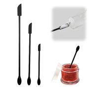 Juego de 3 mini espátulas de silicona, pequeña cuchara de silicona, espátula, espátula de cristal, espátula de belleza, espátula cosmética, mango largo, agitador de loción de silicona para botellas