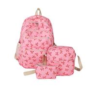 Juego de 3 mochilas con lazos dulces para estudiantes, mochila de viaje, mochila de viaje de gran capacidad, mochilas estéticas informales, hot pink, 43x30cm