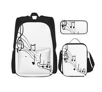 Juego de 3 mochilas de notas musicales de canciones, línea de libro de canciones, melodía, notación musical, bolsa de viaje, camping, trabajo, escuela, color, 5.0cm*10.5cm*20.5cm, Estuche para lápices