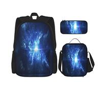 Juego de 3 mochilas Orbit Cosmos Universe Scene Planets Galaxy Stars Galaxies Telescope Deep Andromeda Outer Science Book Bag Travel Work School Bag Estuche para lápices Bolsa de almuerzo para hombr